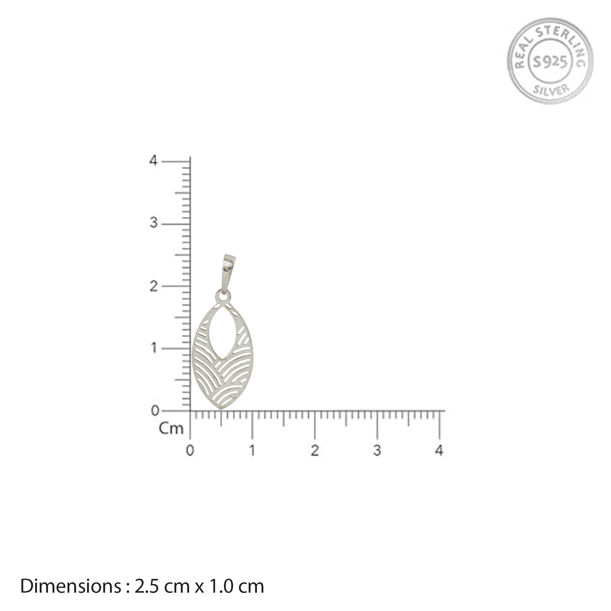 925 Sterling Silver Oval Cutwork Pendant Necklace | Minimalist Abstract Pattern Pendant | Elegant Everyday Jewelry