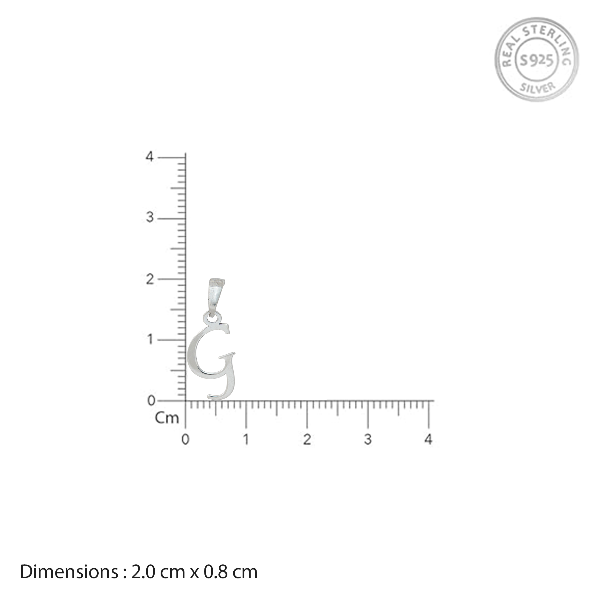 Personalized Initial "G" Pendant Necklace | 925 Sterling Silver Alphabet Charm
