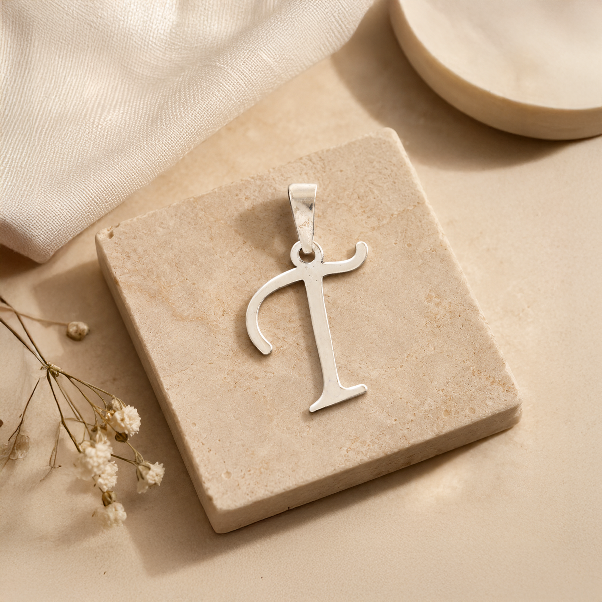 925 Sterling Silver T Initial Pendant | Personalized Alphabet Necklace Charm | Elegant Letter T Pendant