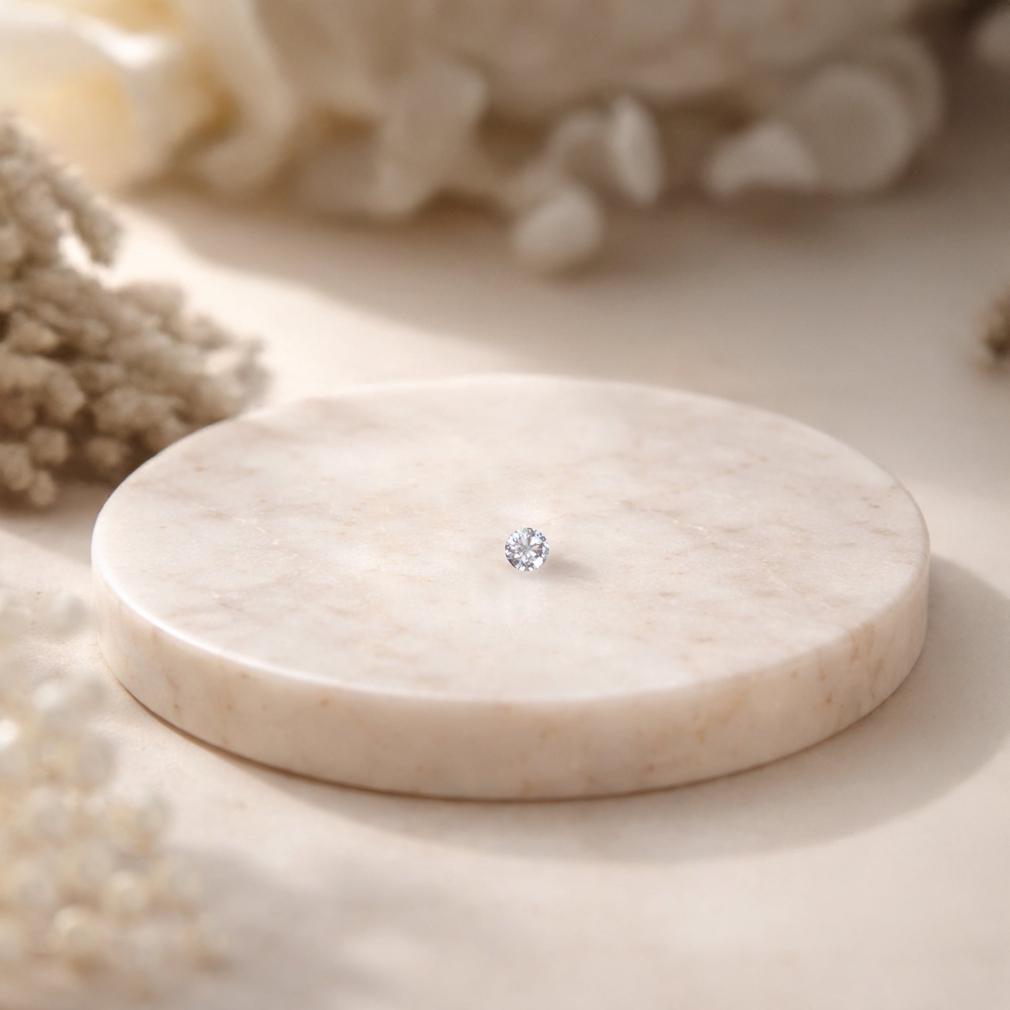 Minimal Round Solitaire Nose Pin in 925 Sterling Silver