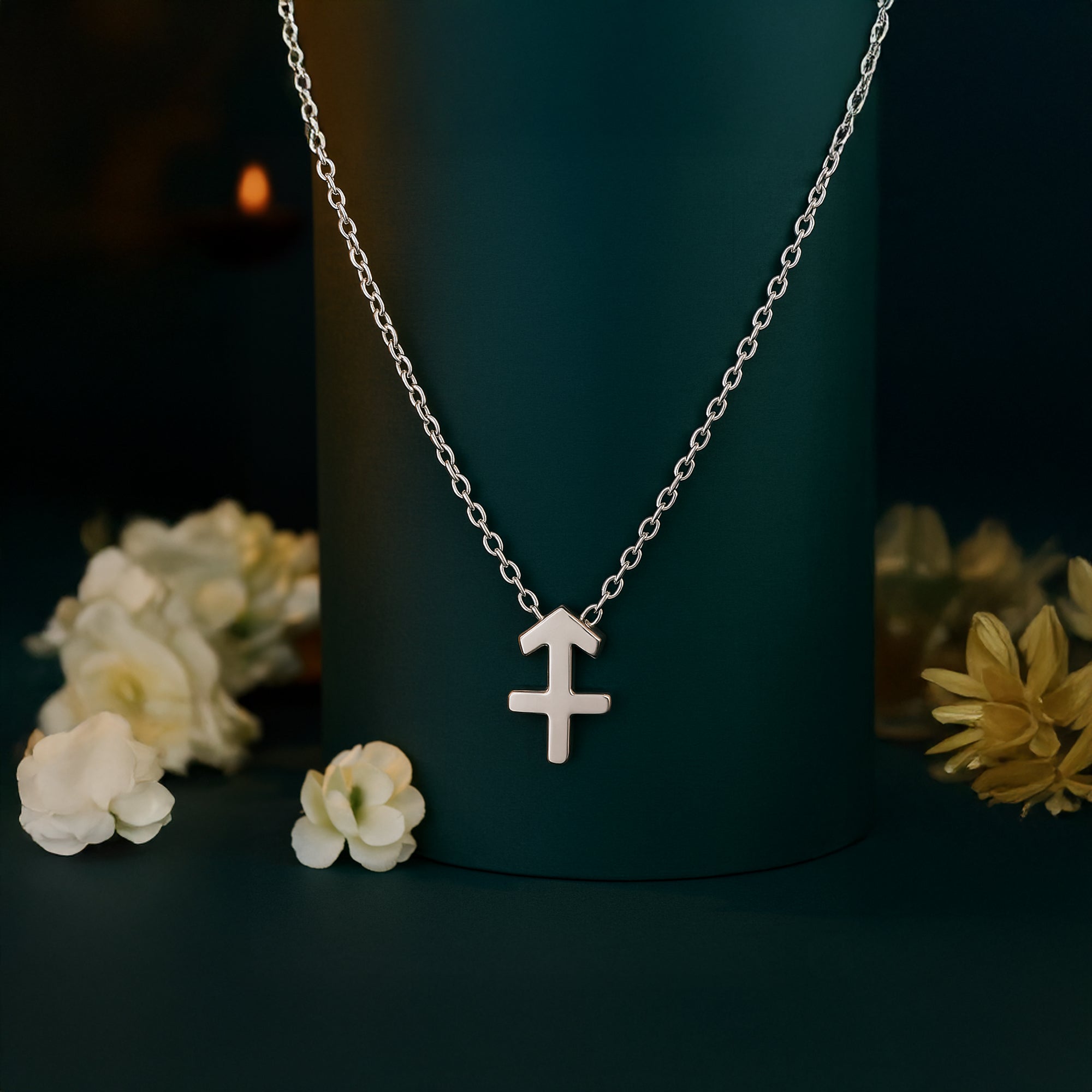 TVISVA JEWELS 925 Sterling Silver Sagittarius Zodiac Pendant Necklace for Women & Girls