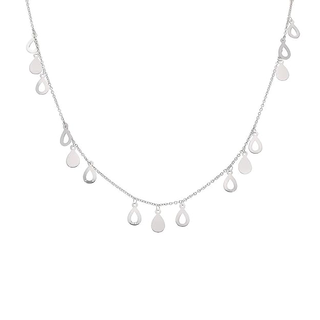 925 Sterling Silver Waterdrop Charm Necklace for Women | Dainty Silver Chain Jewelry for Gifting