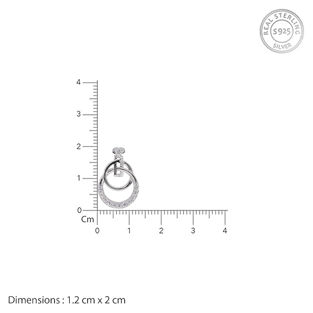 925 Sterling Silver | Interlocking Circle Necklace in 925 Silver – Sparkling Zircon-Studded Pendant for Women | Premium Necklace for Women and girls