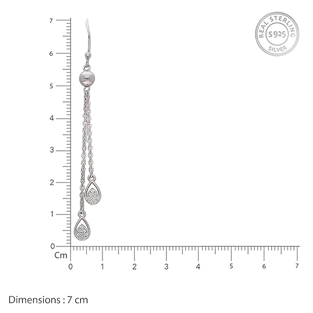 925 Sterling Silver Jewelry Set with Polished Ball Pendant Necklace and Long Dual-Strand Chain Drop Earrings – Lightweight and Elegant Design for Daily to Occasion Wear