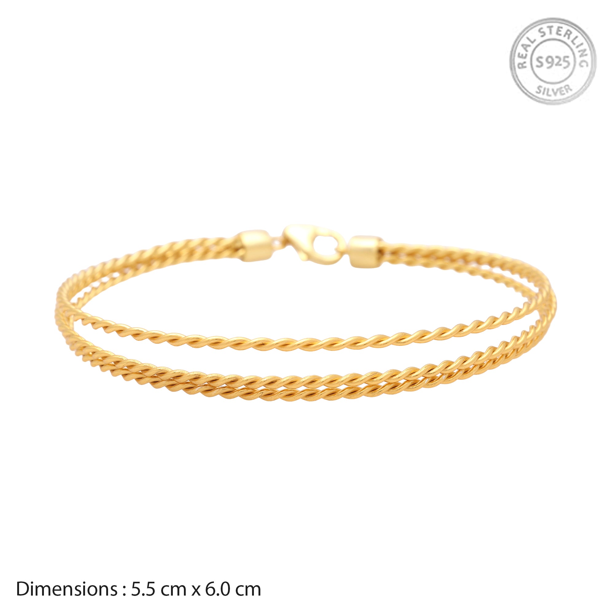Elegant Twisted Dual-Line Gold-Plated Bracelet for Women