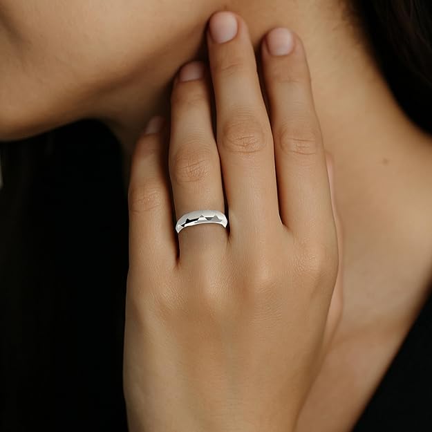925 Sterling Silver Geometric Band Ring