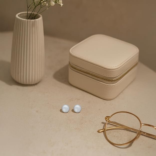 Elegant White Pearl Stud Earrings for Women & Girls | Classic Round Freshwater Pearl Earrings