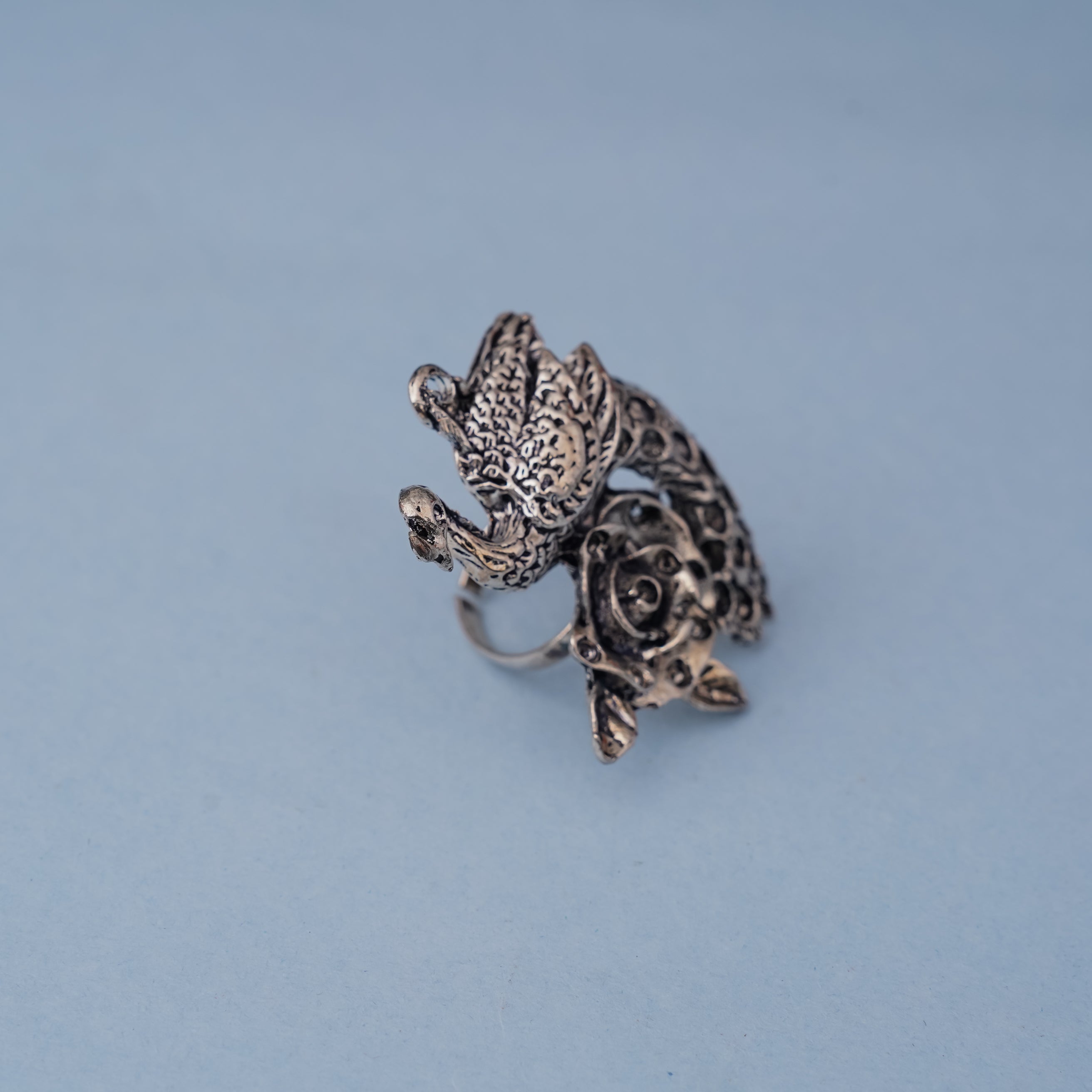 Morvalli- Silver oxidised ring