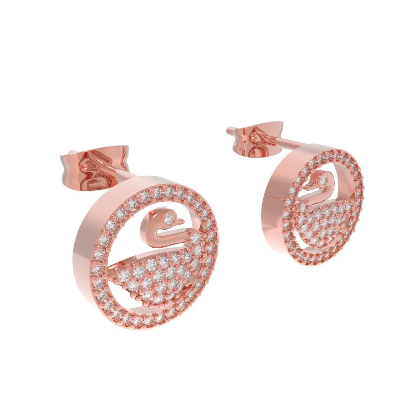 TVISVA JEWELS 925 Sterling Silver Swan Charm with Cubic Zirconia for Women