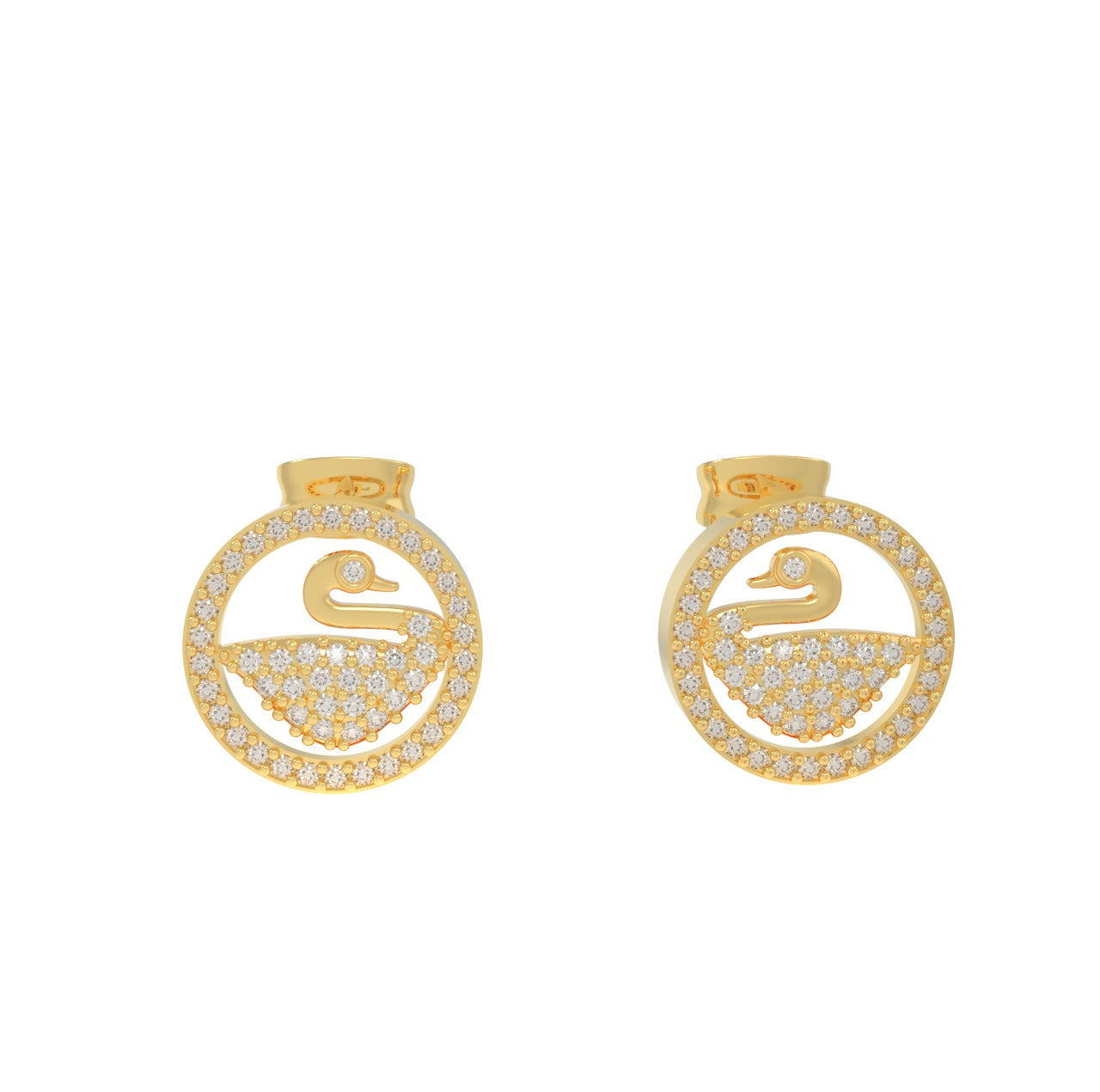 TVISVA JEWELS 925 Sterling Silver Swan Charm with Cubic Zirconia for Women