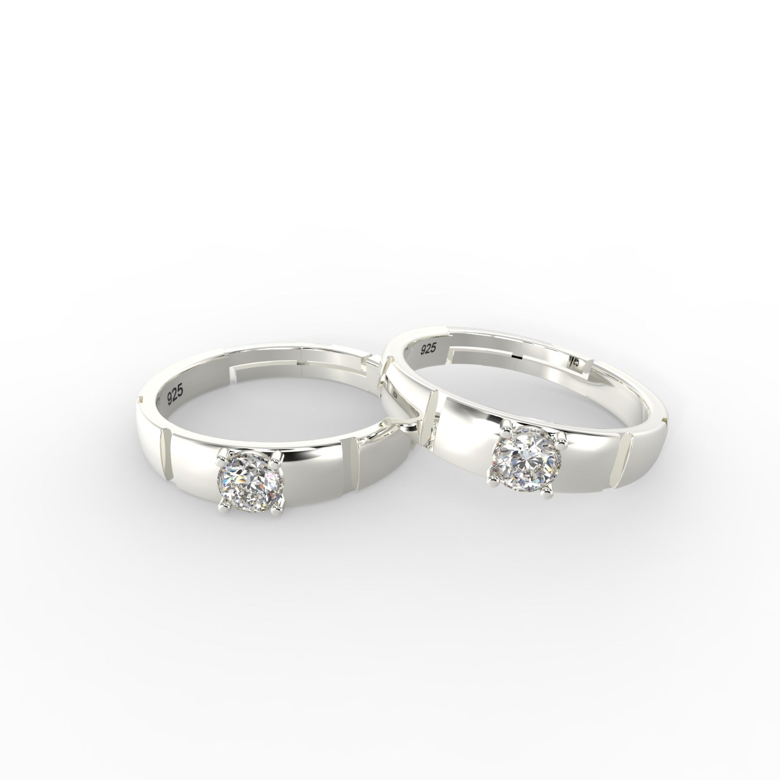 TVISVA JEWELS 925 Sterling Silver Cubic Zirconia Adjustable Contemporary Unisex Ring