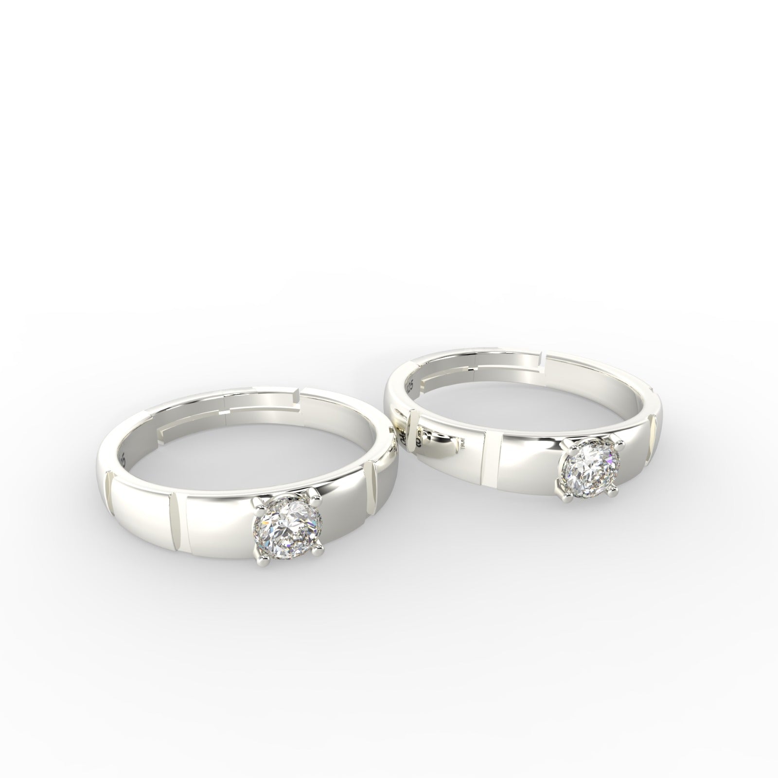 TVISVA JEWELS 925 Sterling Silver Cubic Zirconia Adjustable Contemporary Unisex Ring