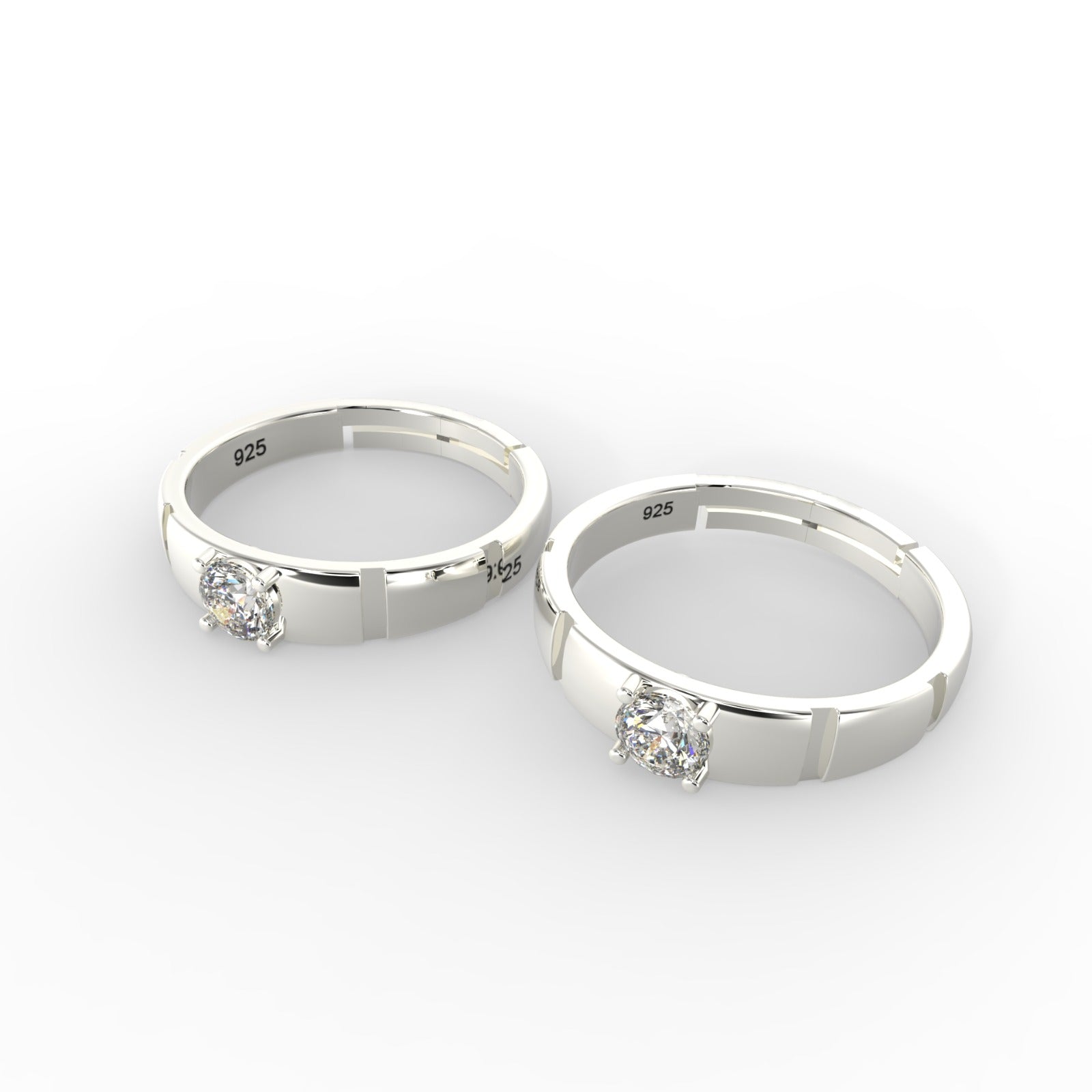 TVISVA JEWELS 925 Sterling Silver Cubic Zirconia Adjustable Contemporary Unisex Ring