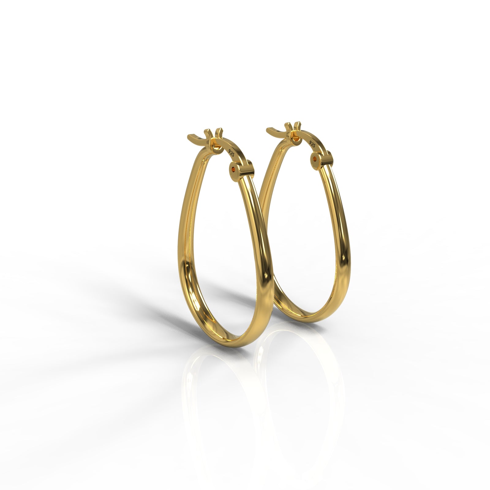 TVISVA JEWELS Women's Gold Plated 925 Sterling Silver Minimalist Hoop Earrings